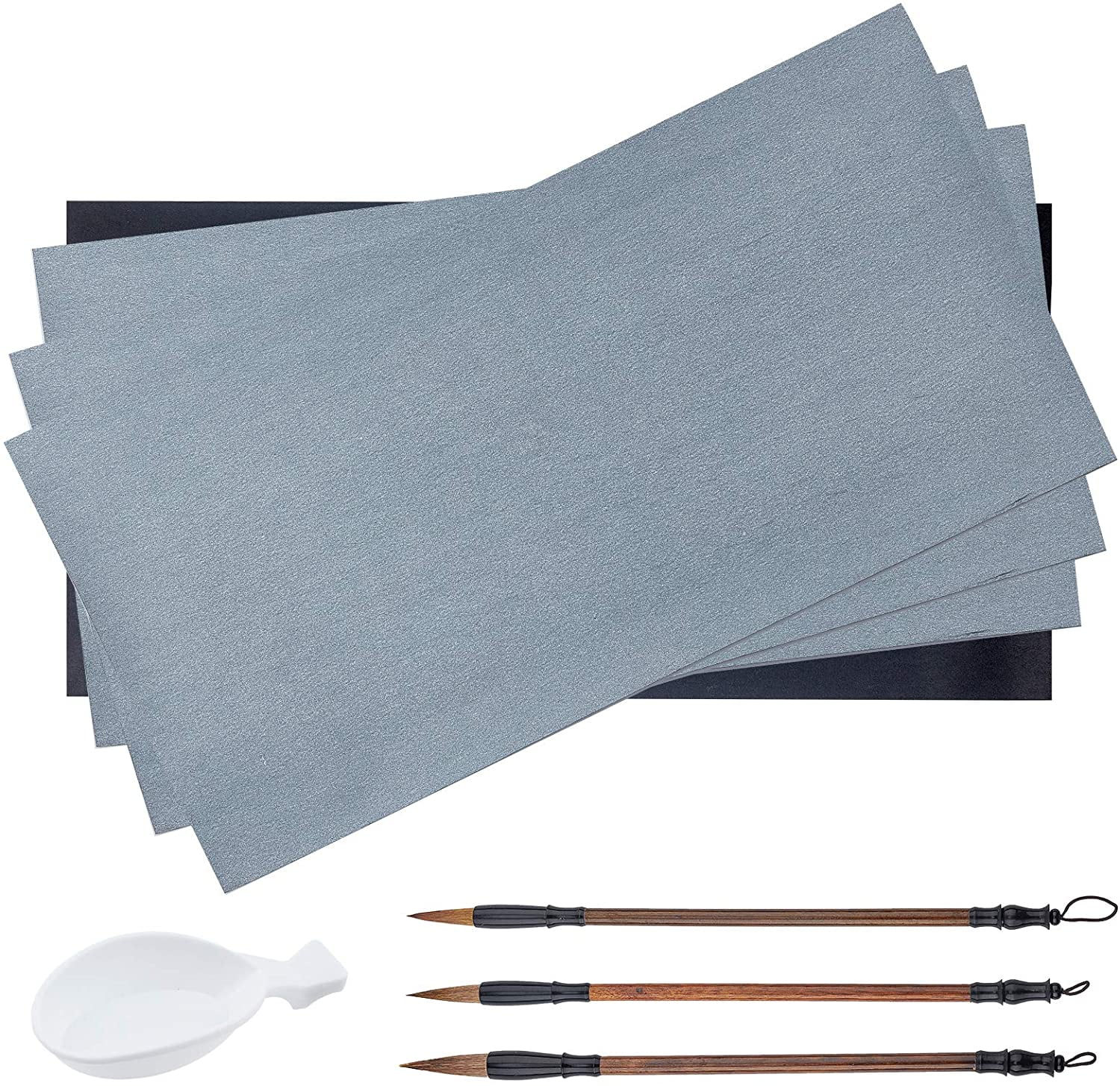 Gridded Magic Cloth Water-Writing with Spoon Shape Ink Tray Containers ...