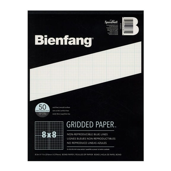Gridded Paper 8 x 8, 8 1/2 in. x 11 in., pad of 50 (pack of 3)