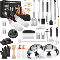 Set Di 15 Accessori Per Piastra Barbecue – Spatole, Raschietto, Pinze E Anelli Per Uova – Kit Completo Per Griglie Blackstone E Camp Chef