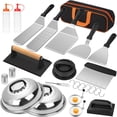 thumbnail image 1 of Griddle Accessories Kit, 25PCS Flat Top Grill Accessories Set for Blackstone and Camp Chef, Grill Spatula Set with Enlarged Spatulas, Basting Cover, Scraper, Carry Bag for Outdoor BBQ, 1 of 7