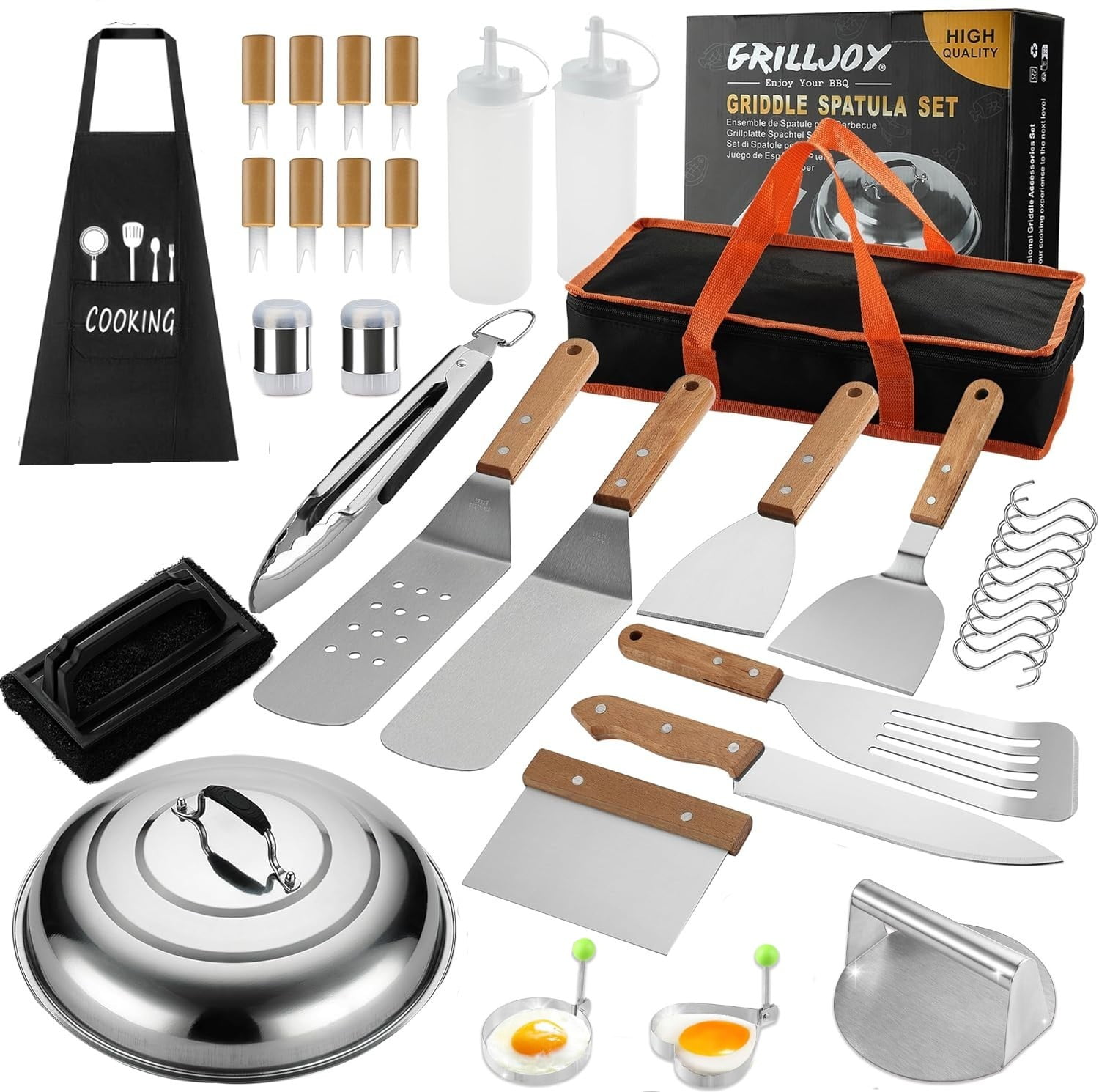 Griddle Accessories Kit, 37PCS Flat Top Grill Accessories Set for Blackstone and Camp Chef, for Outdoor BBQ & Cooking