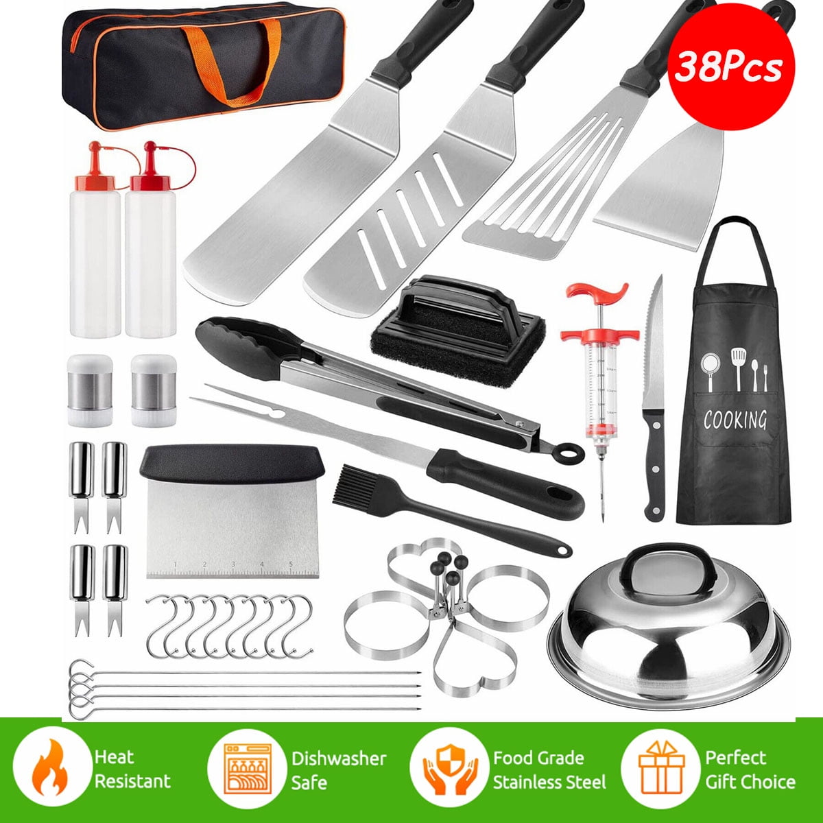 Griddle Accessories Kit 38PCS Flat Top Grilling Tools Set for