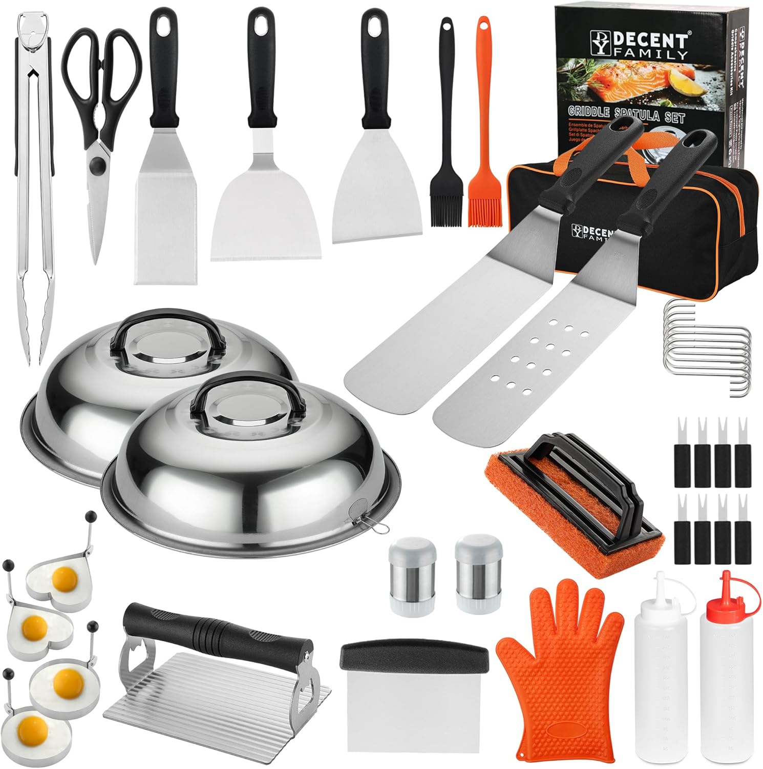IMountek 7-Piece Griddle Utensil Tool Kit – Flat Top BBQ Grill Spatula & Scraper Set – Stainless Steel, PP Handles