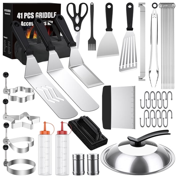 Griddle Accessories Kit, Upgrated 41 Pieces Flat Top Griddle Kit Grill Tools Set for Blackstone and Camp Chef
