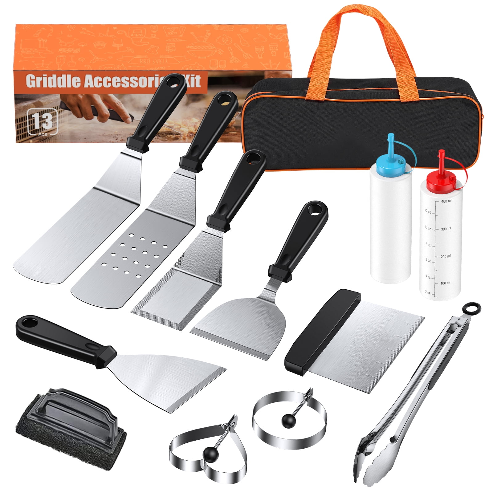 BBQ Grill Accessories Set, Stainless Steel Griddle Tools Kit for Blackstone  and Camp Chef, 38Pcs Grill Utensils Set for Barbecue