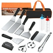 Griddle Accessories for Blackstone, Upgraded 401&402 Extra-Thick Stainless Steel BBQ Grill Tool Gift Set for Blackstone and Camp Chef-13 Pcs