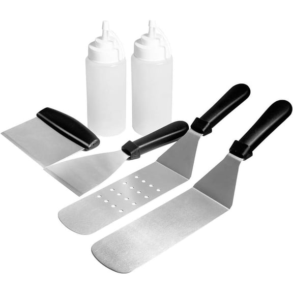 Griddle Chopper Kit, Flat Top Grill Accessories For Campers And Grills, Including Reliable Scraper And Carry Bag, 6PCS