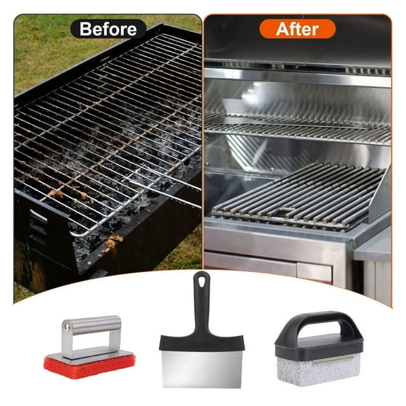 Griddle Cleaning Kit for Blackstone - 40Pcs Grill Scraper Brush Stone Set - BBQ Flat Top Accessories - Heavy Duty Cleaning Tools for Outdoor Cooking