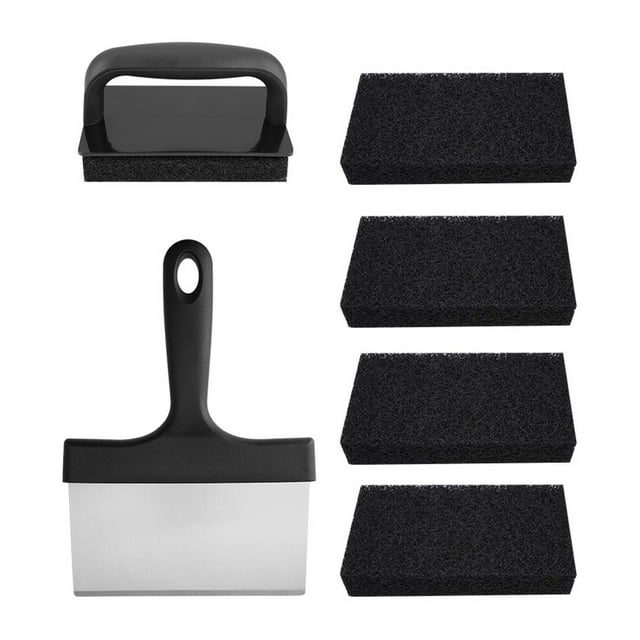 Griddle Cleaning Kit for Flat Top, Stainless Steel Grill Pan Scraper