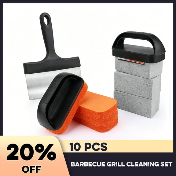 Griddle Cleaning Kit for Blackstone, Flat Top Grill Cleaning Kit with Grill Stone, Griddle Scraper & Griddle Brush Easy to Remove Stain