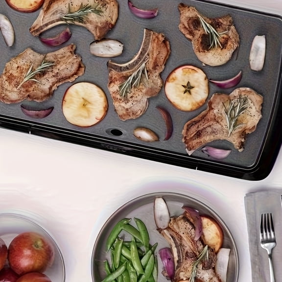 Griddle Electric with Removable Temperature Control, Immersible Flat Top Grill Hot Plate, Burger, Eggs, Pancake Griddle, Nonstick Extra Large Cooking Surface, Slide Out Drip Tray, 10 X 16 Inch