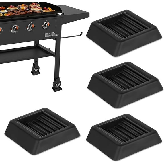 Griddle Leveling Shims Kit for Griddle,4 Pcs Grill Accessories,Topboutique Casters Furniture Wheel Stoppers,Square Anti-Sliding Furniture Pads for Sofa Bed Chairs,Fit All Wheels of Furniture