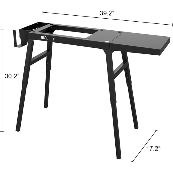 Griddle Stand for Blackstone 17"and 22" Tabletop Griddle, Foldable Grill Table with Adjustable Legs, a Removable Side Shelf, Paper Towel Holder, 3 Tool Hooks and a Spice Box, for RV, Camping