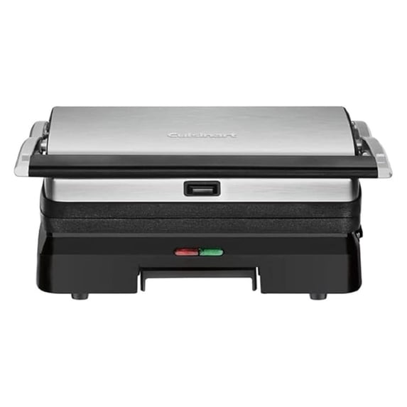 Griddler 3-in-1 Grill & Panini Press, Silver - Compact Kitchen Appliance for Burgers, Sandwiches, Steaks & More