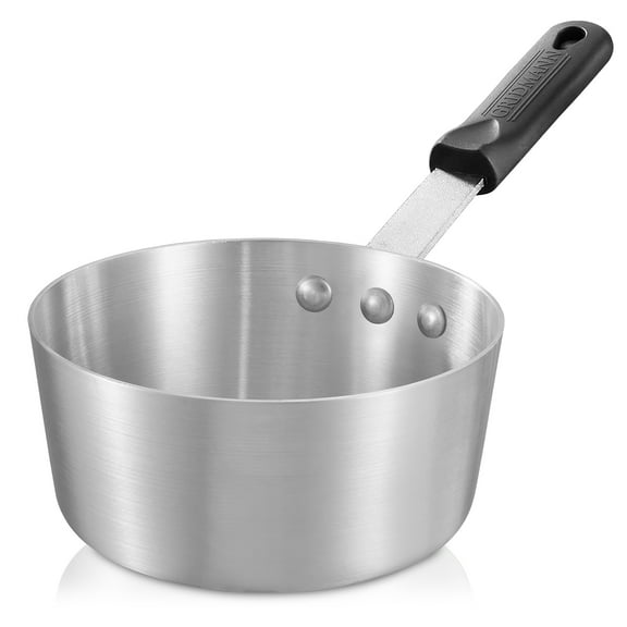 Gridmann 1.5 Qt Tapered Aluminum Sauce Pan with Silicone Handle, NSF Professional Cookware