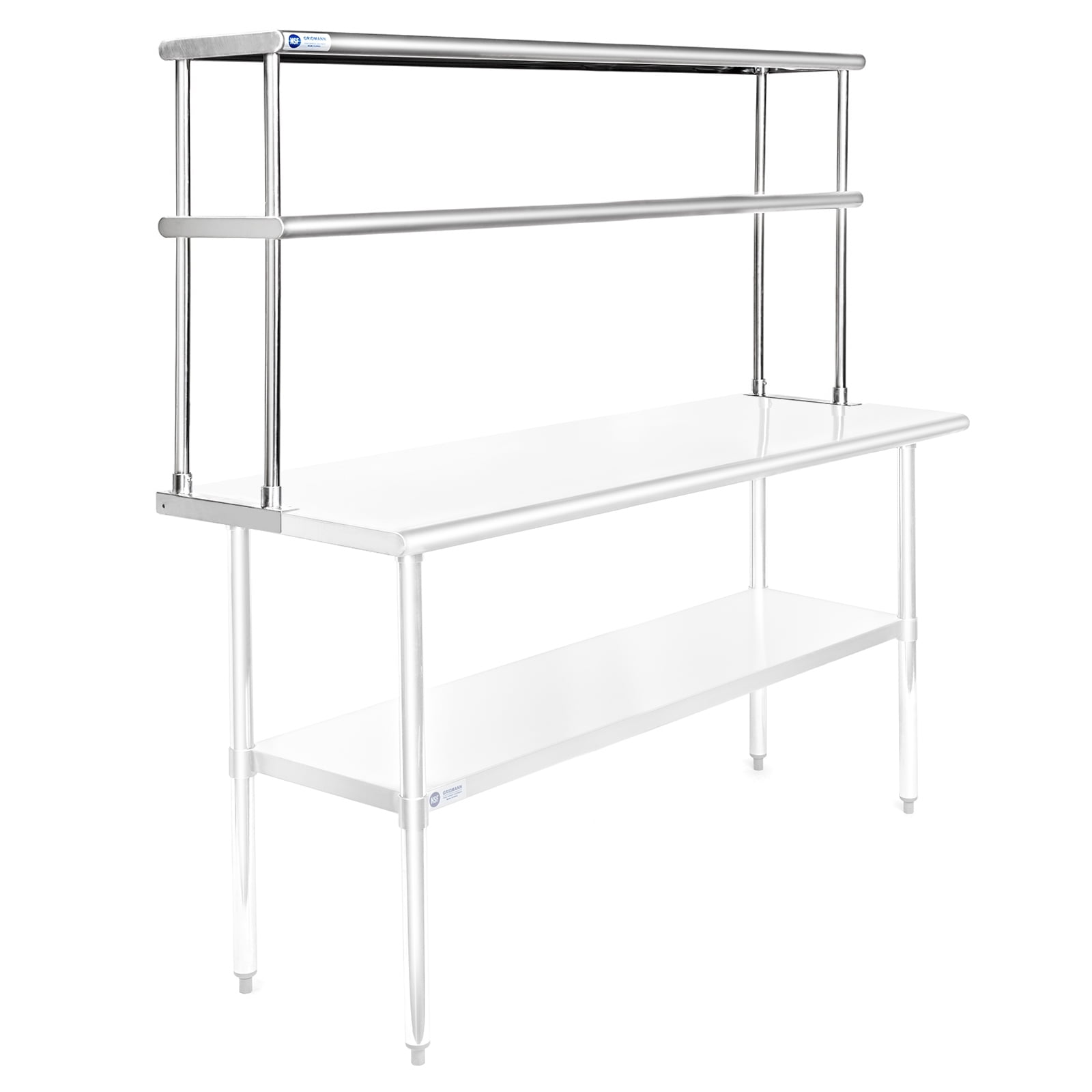 60" Stainless Steel Double Overshelf for Prep Tables