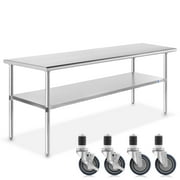 Gridmann NSF Stainless Steel Commercial Kitchen Prep & Work Table with 4 Casters (Wheels) - 60 in. x 30 in.