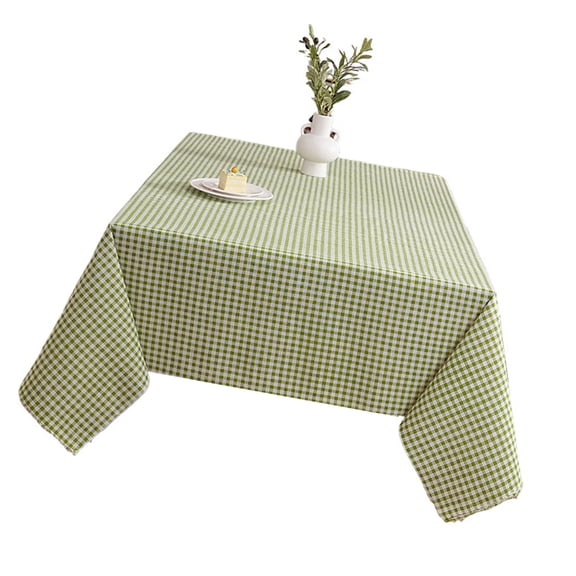 Grids Designs Polyester Tablecloth for Dining Table Waterproofs Washable Easy Cleaning Home Decoration