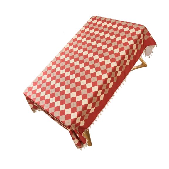 Grids Pattern Tablecloth Dining Oil Easy Nonslip Multiple Size Decor
