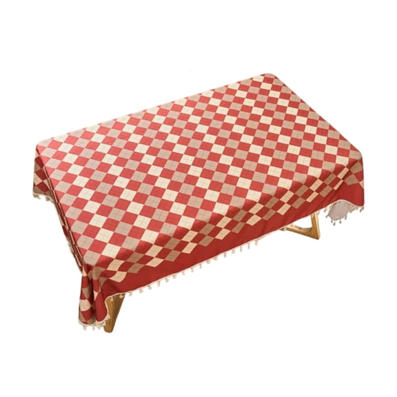 Grids Pattern Tablecloth Dining Oil Easy Nonslip Multiple Size Decor
