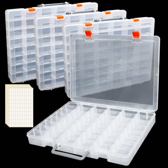 Grids Plastic Toy Storage Case with Dividers for Mini Collectible Toys, Transparent Compartment Organizer Box for Jewelry, Craft, Beads