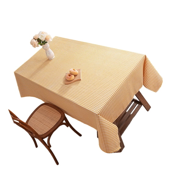 Grids Tablecloth Stainproof Washable Materials Easy Caring Kitchen Decoration for Various Table Types