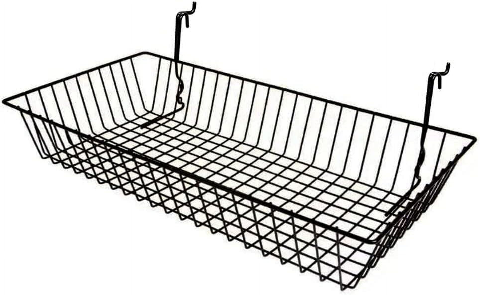 Gridwall Baskets. Black Wire Baskets For Gridwall Panel, Slatwall, And