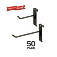 thumbnail image 1 of Gridwall Hooks Combo Pack of 25 - 4" Gridwall Hooks + 25 - 6" Gridwall Hooks - Black Finish, 1 of 1