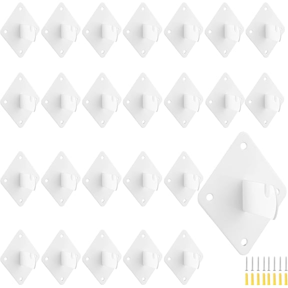 Gridwall Mount Brackets, 24 Pcs Grid Panel Wall Mount Brackets with Screws for Garage Workbench Display Wall Organization(24 Pcs, White)
