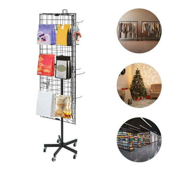 Gridwall Panel Display Stand Triangular Heavy Movable Floorstanding ...
