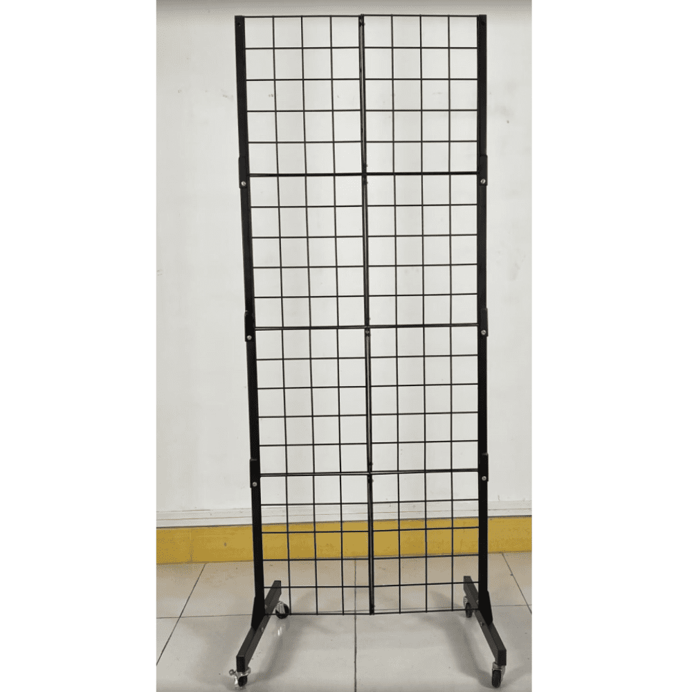 Gridwall Panel Display Stand with Wheels, 2' x 5.5' Ft Standing Grid