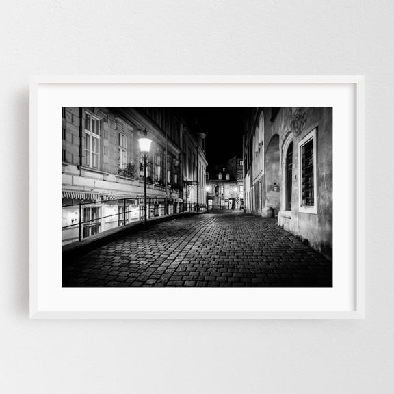 Griechengasse B&W - Vienna Vienna Austria Photography White Framed Wall Art Print 12 x 18 inches