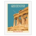 thumbnail image 1 of Griechenland (Greece) - Parthenon - Temple of Athena - Vintage Travel Poster by Dick Negus & Philip Sharland c.1954 - Fine Art Rolled Canvas Print 20in x 26in, 1 of 4