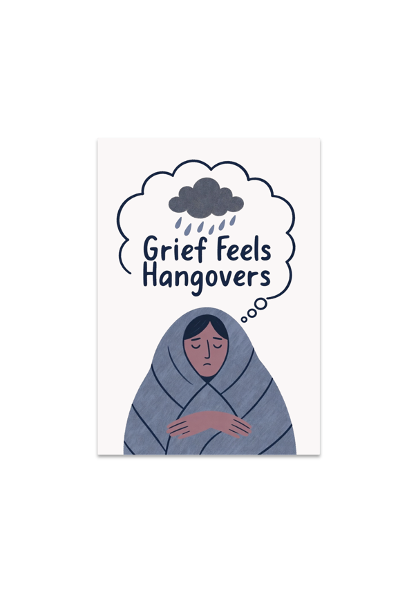 Grief Feels Like Hangovers Wall Art - Grief Support Humor - 13x19 Poster Print