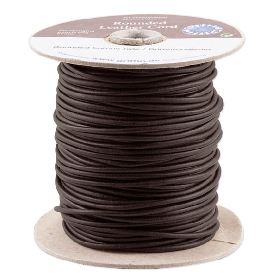 Griffin 1.6mm Black Leather Cord (Priced Per Yard)