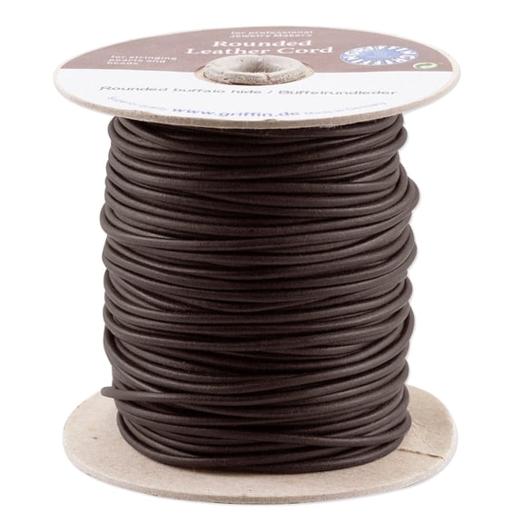 Griffin 1.6mm Black Leather Cord (Priced Per Yard)