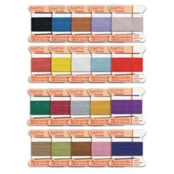 Griffin 100% Silk Bead Cord Thread Sampler Pack Size Number 4