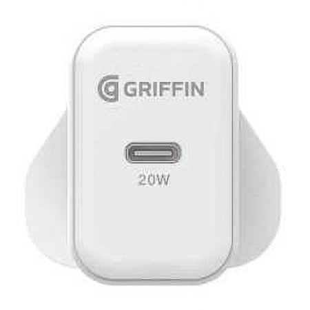 Griffin 20W Powerblock USB C PD Mains Charger with UK/EU Clips White