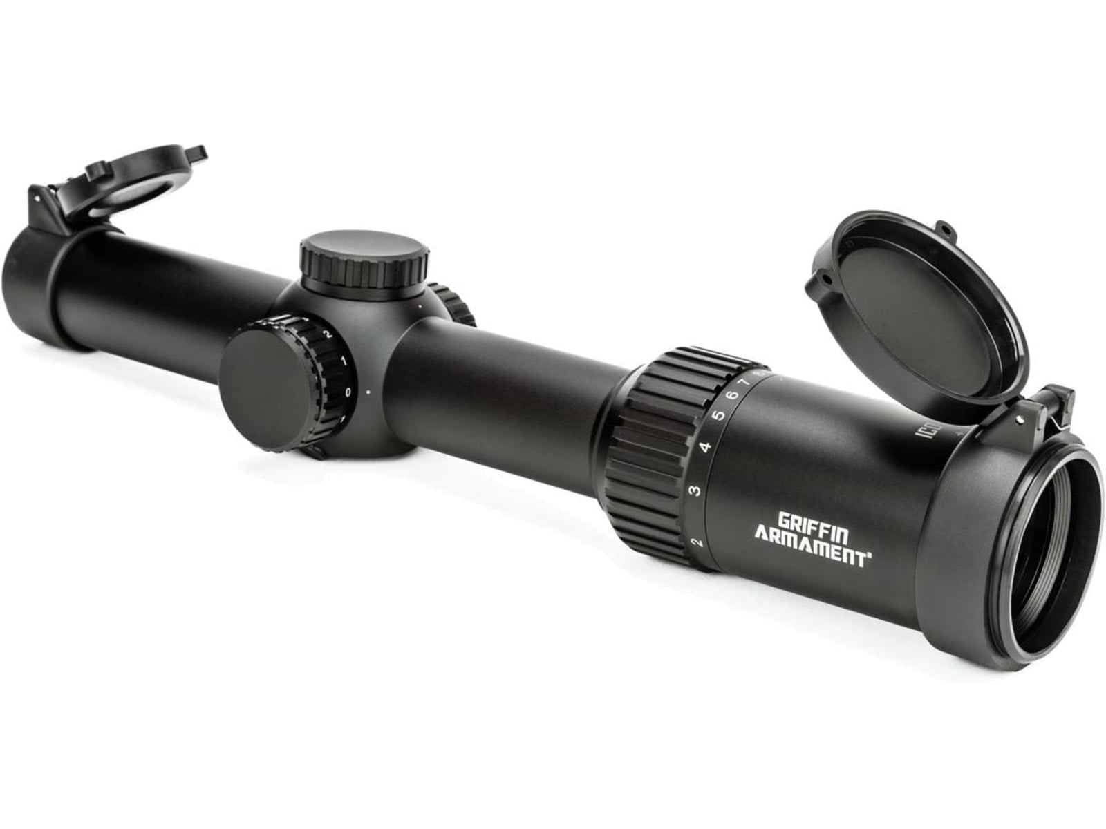 Griffin Armament ICO 1-8x28 LPVO Rifle Scope, First Focal Plane, MIL, Red, Black