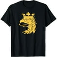 thumbnail image 1 of Griffin Coat of Arms Flag Graphic Tee T-Shirt for Men，Pattern printing，comfortable and breathable，Crew neck，Classic，cotton，black，S-5XL, 1 of 1