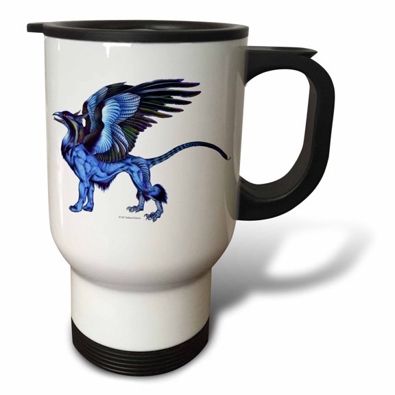 3drose, Griffin Flight Leader Colorful Fantasy Monster Art, 14oz Stainless Steel Travel Mug