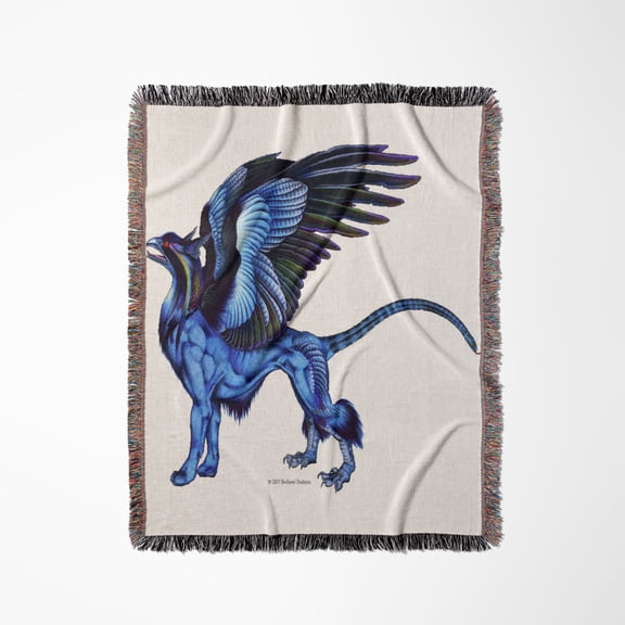 Griffin Flight Leader Colorful Fantasy Monster Art, Woven Blanket