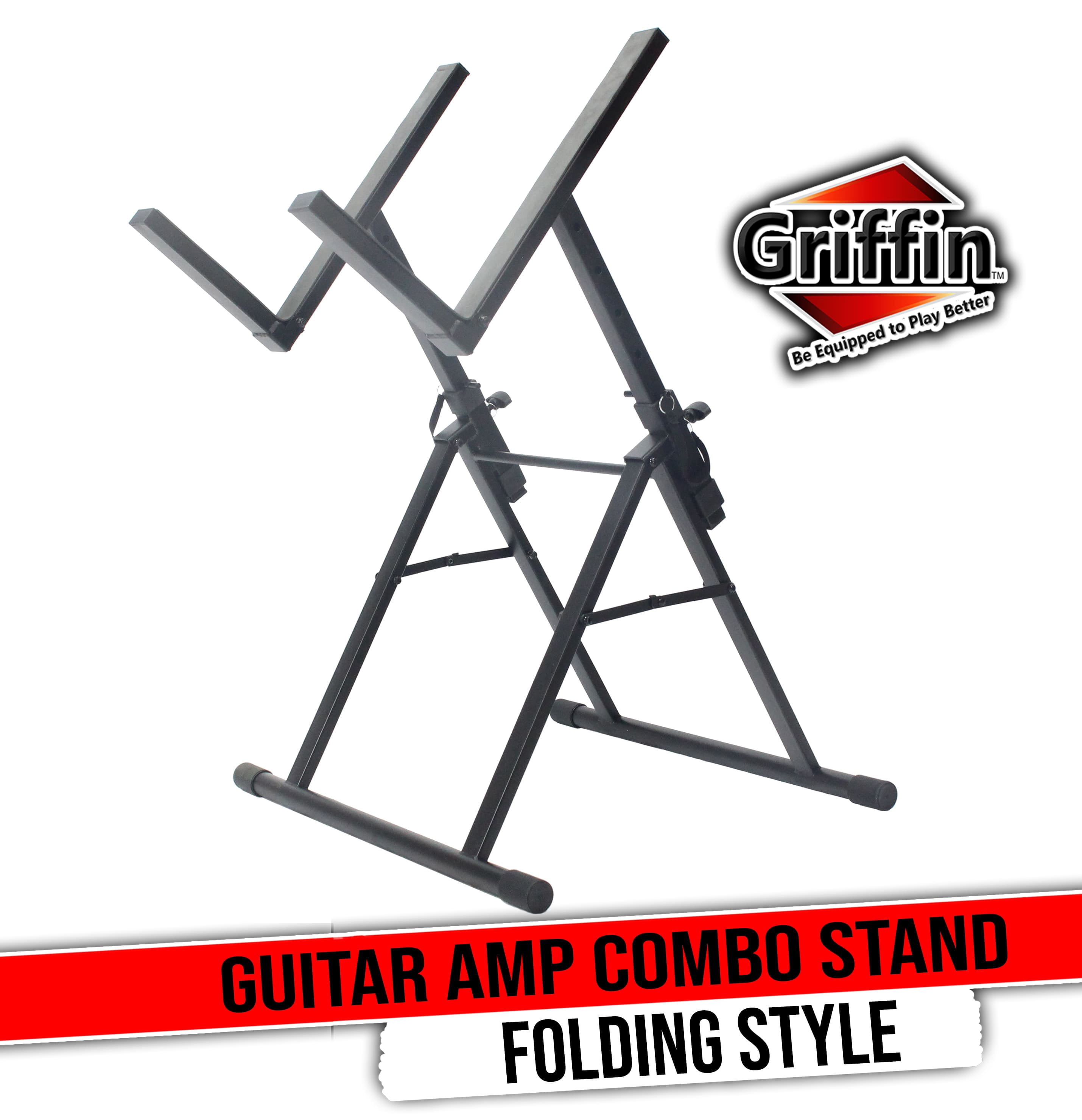 Griffin Guitar Amplifier Stand (Stage-FramePRO Series) – Low Profile Audio Amp Tilt Back Adjustment – Combo PA Speaker Karaoke Monitor Holder – Speaker Cabinet Studio Equipment Platform Riser