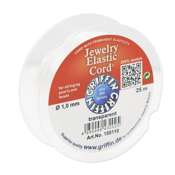 Griffin Jewelry Elastic Cord 1.0mm Transparent (25 Meters)