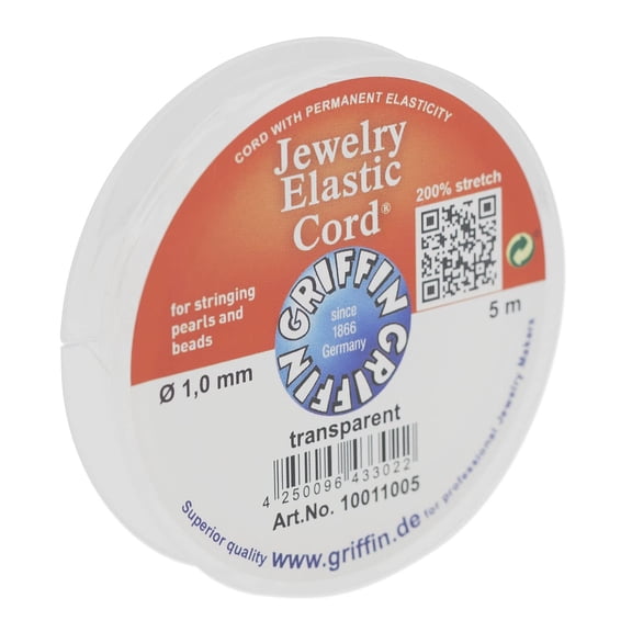 Griffin Jewelry Elastic Cord 1.0mm Transparent (5 Meters)