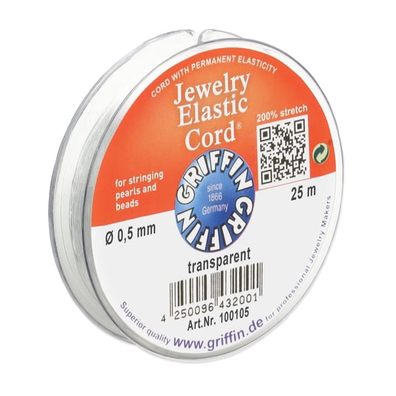 Griffin Jewelry Elastic Cord .5mm Transparent (25 Meters)