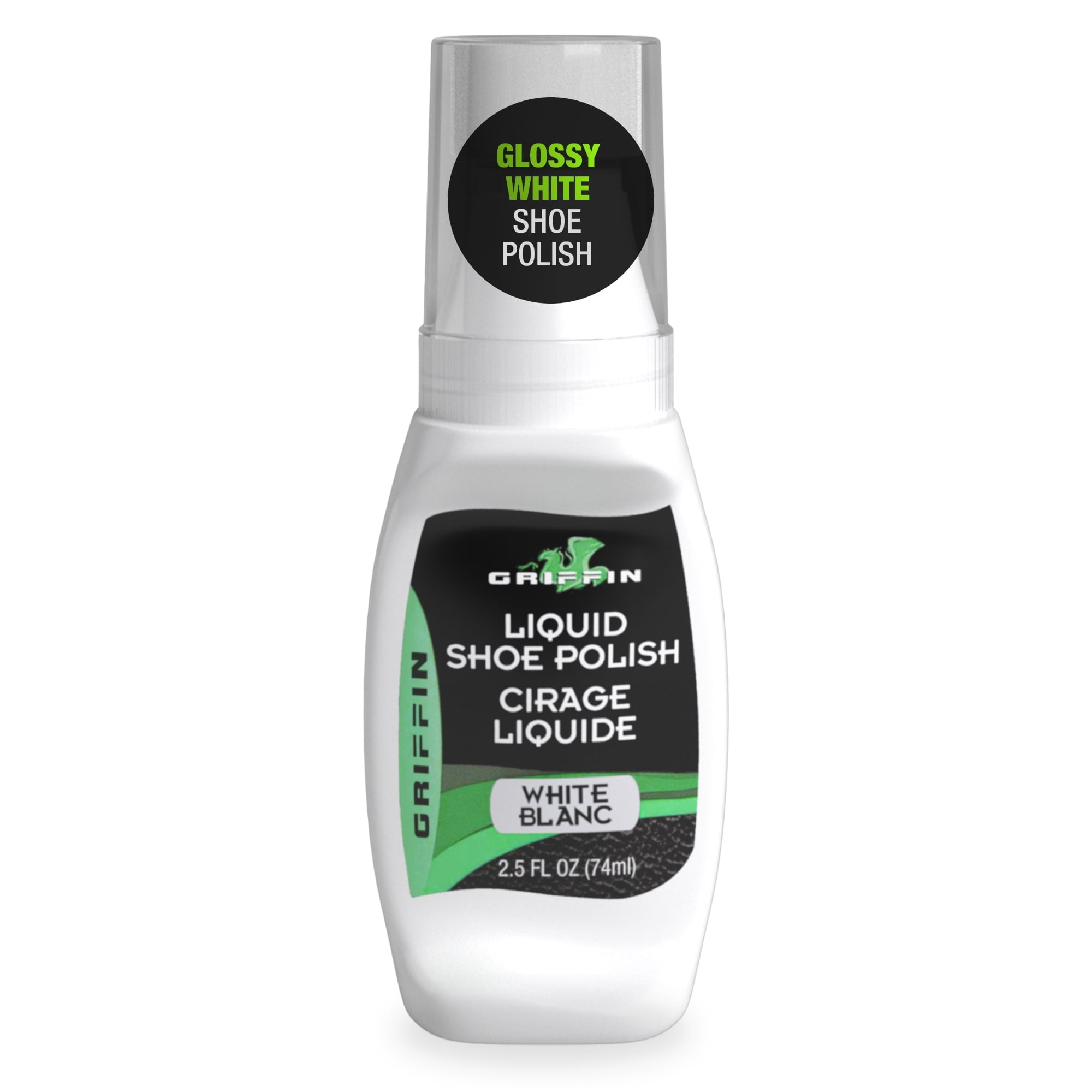 Griffin Liquid Shoe Polish, Instant Shine and Protect, White,