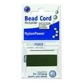 thumbnail image 1 of Griffin Nylon Bead Cord Perlseide – Olive Color – Size 1 (0.35mm) – 2 Meters per Card – Stainless Steel Needle Attached – for Knotting Pearls, Gemstones, Crystals and Beads, 1 of 5