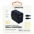 thumbnail image 1 of Griffin PowerBlock USB-C PD 18W Wall Charger with USB-C to Lightning Cable - Black, 1 of 4