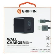 Griffin PowerBlock Universal USB-A 12W Wall Charger with USB-A to Micro-USB Cable - Black (North America) - Griffin PowerBlock Universal USB-A 12W Wall Charger with USB-A to Micro-USB Cable - Black